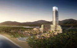 The complex will feature a 729-key resort hotel and serviced apartment tower, a 28,000-sm International Finance Forum convention The complex will feature a 729-key resort hotel and serviced apartment tower, a 28,000-sm International Finance Forum convention