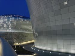 Hadid calls the plaza a 'green oasis' in the midst of the urban Dongdaemun district. All photos: Virgile Simon Bertrand; court Hadid calls the plaza a 'green oasis' in the midst of the urban Dongdaemun district. All photos: Virgile Simon Bertrand; court