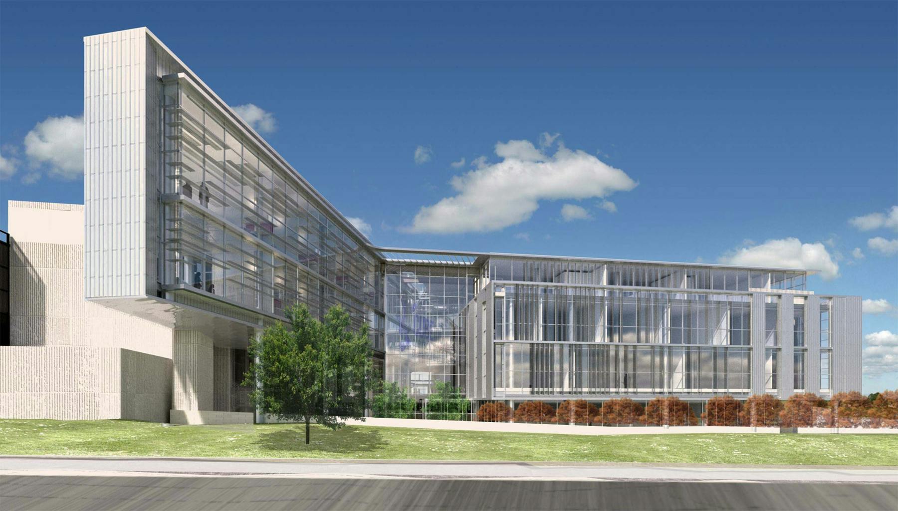 The new College of Engineering expansion was designed by Perkins+Will and Momenta. Rendering: courtesy McCownGordon Construction