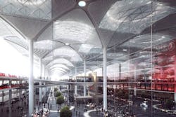 The terminal is expected to serve 150 million passengers per year. Renderings: courtesy Nordic, Grimshaw The terminal is expected to serve 150 million passengers per year. Renderings: courtesy Nordic, Grimshaw