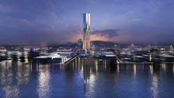 The tower, called Polstjrnan, or 'The Pole Star,' is to be built in Gothenburg, Sweden. Renderings courtesy SOM The tower, called Polstjrnan, or 'The Pole Star,' is to be built in Gothenburg, Sweden. Renderings courtesy SOM