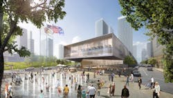 HOK's proposal for the Obama Presidential Library integrates the facility into a newly revitalized lakefront community. All imag HOK's proposal for the Obama Presidential Library integrates the facility into a newly revitalized lakefront community. All imag