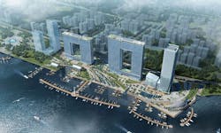 The window-shaped buildings will allow buildings behind them to continue enjoying river views. Renderings courtesy of Atkins The window-shaped buildings will allow buildings behind them to continue enjoying river views. Renderings courtesy of Atkins