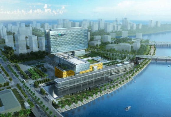 The Cleveland Clinic Abu Dhabi is one of Gehry Technologies' latest projects. Rendering: courtesy Gehry Technologies