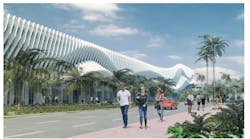 A white wavy faade would distinguish a renovated Miami Convention Center. The citys commissioners have named Fentress Architec A white wavy faade would distinguish a renovated Miami Convention Center. The citys commissioners have named Fentress Architec
