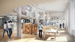 The Pacific Northwest College of Arts new home base, renovated from an space that once was a post office, includes a new mezzan The Pacific Northwest College of Arts new home base, renovated from an space that once was a post office, includes a new mezzan