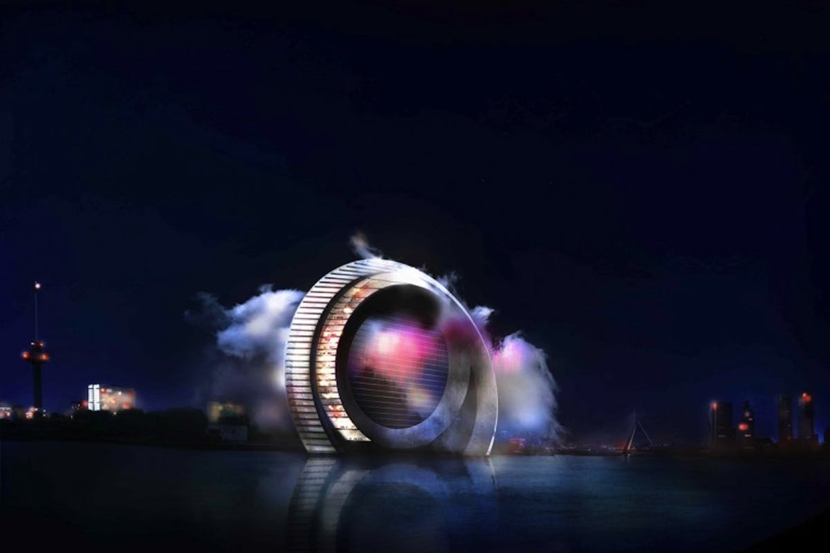 Massive windmill will double as mixed-use entertainment tower in Rotterdam