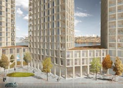 Timber residential high-rise will tower over Stockholm waterfront Timber residential high-rise will tower over Stockholm waterfront