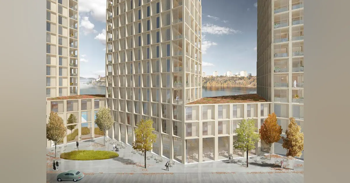 Timber high-rise residential complex will tower over Stockholm ...