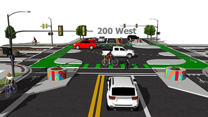 Salt Lake City On Track To Build First Protected Bicycle Intersection In The Us
