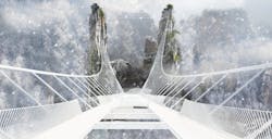 Construction of record breaking glass-bottom bridge nearly complete in China Construction of record breaking glass-bottom bridge nearly complete in China