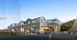 Fish-shaped shopping mall designed to fit oddly shaped plot of land Fish-shaped shopping mall designed to fit oddly shaped plot of land