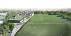 OMA designs terraced sports center for historic college OMA designs terraced sports center for historic college