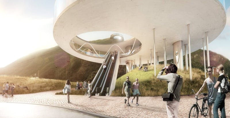 Sn&oslash;hetta designs ring-shaped cable car station in Italian Alps