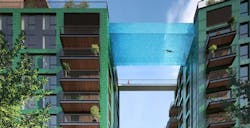 London multifamily building to have transparent swimming pool London multifamily building to have transparent swimming pool