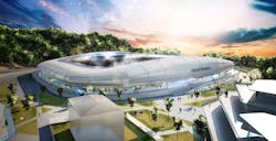 Italian soccer stadium designed to look like translucent waves Italian soccer stadium designed to look like translucent waves