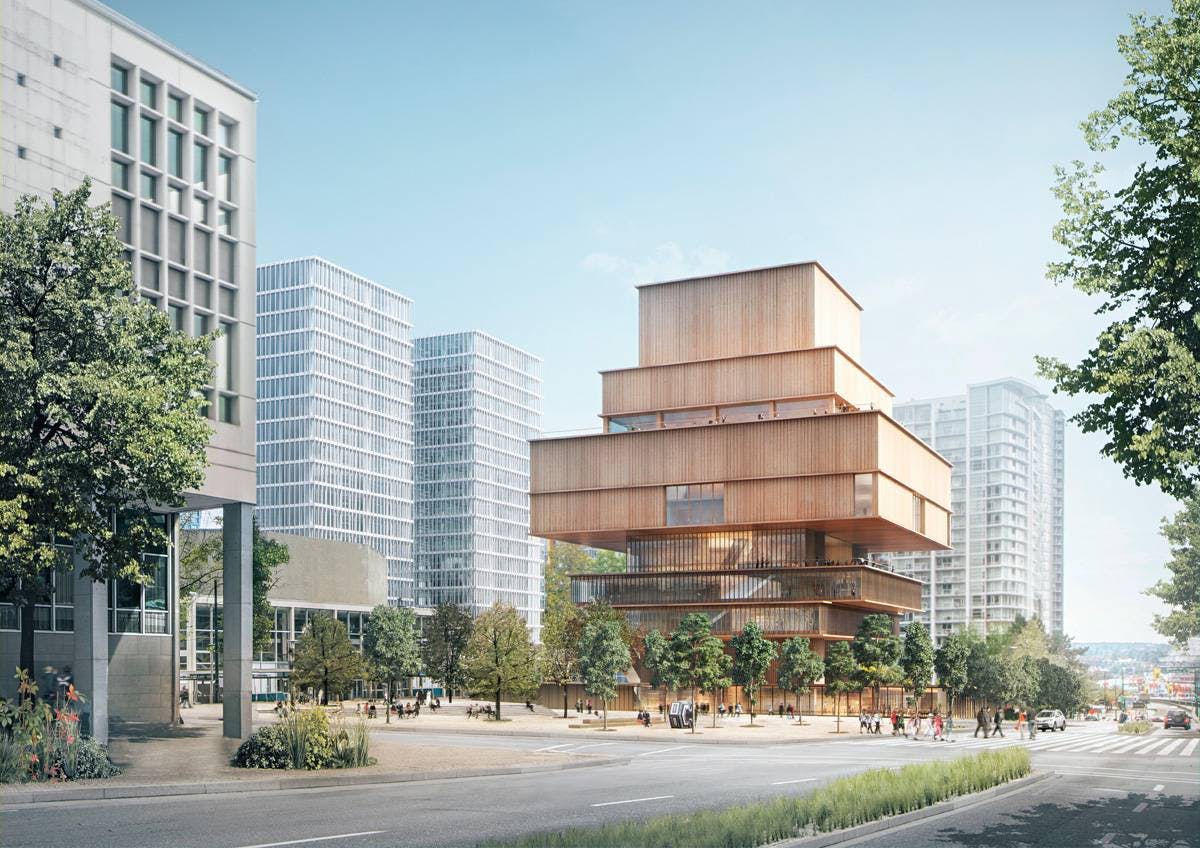 The Bulk Of The Vancouver Art Gallery Will Be High Above Street Level Renderings Courtesy Herzog & De Meuron (via Arch Daily)