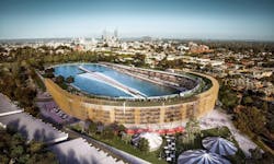 MJA Studio proposes to turn old Australian stadium into a complex with giant surf pool MJA Studio proposes to turn old Australian stadium into a complex with giant surf pool