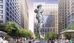 Piazza in San Francisco will feature a 92-foot stainless steel statue Piazza in San Francisco will feature a 92-foot stainless steel statue