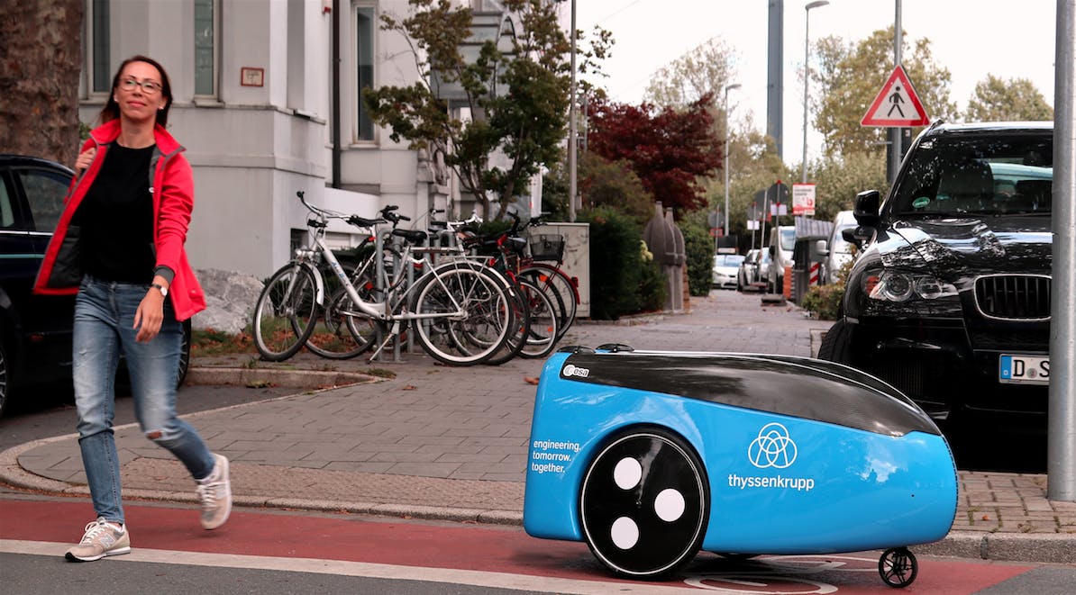 thyssenkrupp tests self-driving robot for &lsquo;last mile&rsquo; delivery of elevator parts