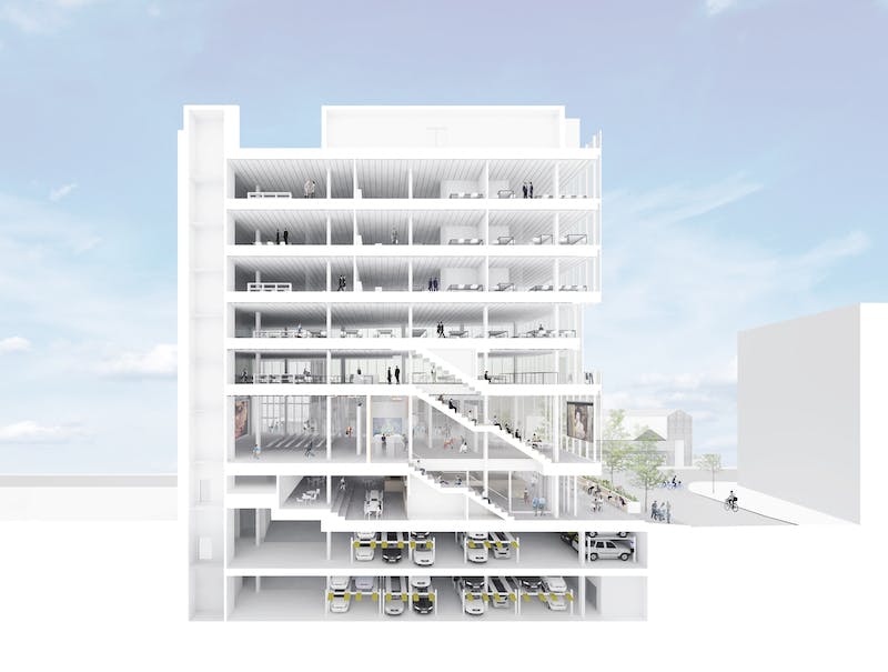 A Rendering Of The Four Story Center For Community & Entrepreneurship In New York