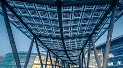 BIPV glass modules can be used with virtually any glass substrate or low-e coating to achieve desired aesthetics. Photo courtesy of Vitro Architectural Glass