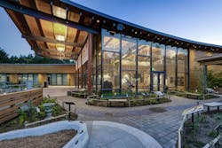 A new addition at The National Aviary in Pittsburgh showcases acid-etched, solar control low-e glass to provide views, bird safety and energy performance. Photo courtesy of Vitro Architectural Glass A new addition at The National Aviary in Pittsburgh showcases acid-etched, solar control low-e glass to provide views, bird safety and energy performance. Photo courtesy of Vitro Architectural Glass