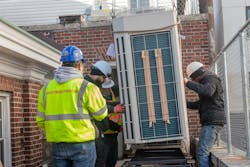 BlocPower plans to electrify 6,000 buildings in the city of Ithaca, N.Y., reducing the city's annual carbon dioxide emissions by 40%. Photo courtesy BlocPower BlocPower plans to electrify 6,000 buildings in the city of Ithaca, N.Y., reducing the city's annual carbon dioxide emissions by 40%. Photo courtesy BlocPower