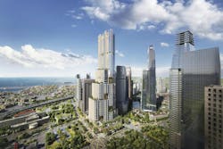 SOM's Shenton Way tower rendering SOM, Bezier SOM's Shenton Way tower rendering SOM, Bezier