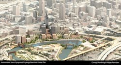 Cuyahoga Riverfront Master Plan Cleveland Rendering courtesy Adjaye Associates Cuyahoga Riverfront Master Plan Cleveland Rendering courtesy Adjaye Associates