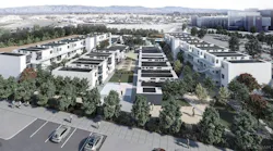 The San Mateo County Navigation Center represents the first built instance of the Office of Charles F. Bloszies’s “Step1” interim supportive housing system