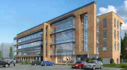 The first all-mass timber office building in Wilmington, N.C., is under construction. Rendering courtesy LS3P