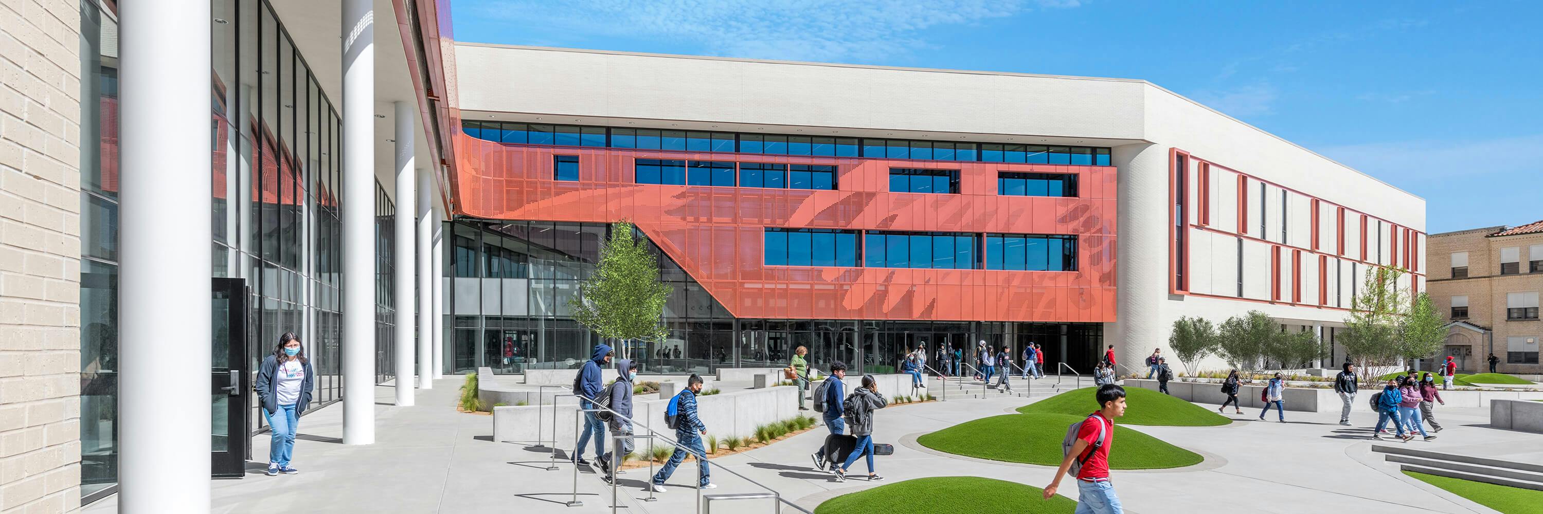 Top 100 K-12 School Construction Firms for 2023 Pictured: Amon Carter Riverside High School, Fort Worth, Texas, designed by Glenn|Partners Photo: Wade Griffith, courtesy Glenn|Partners