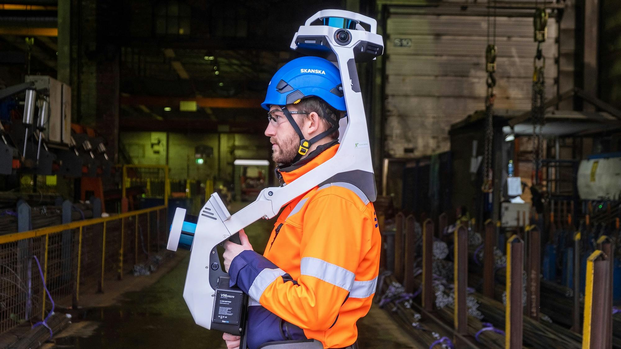 Skanska Usa Is Exploring How Ai Can Intersect With And Enhance Jobsite Automation Shown Here Are A Skanska Worker Using Nav Viz&rsquo;s Scanner To Create Digital Models