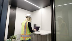 The interior of Gardner Builders' steel Wellness Pods The interior of Gardner Builders' steel Wellness Pods