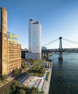 Courtesy of Two Trees Management - On the Domino Sugar refinery site, new Brooklyn condos offer views of the Manhattan skyline Courtesy of Two Trees Management - On the Domino Sugar refinery site, new Brooklyn condos offer views of the Manhattan skyline