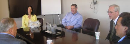 Pictured Above (from Left): Jim Mc Shane Of Mc Shane Construction Company; Rep Burke; Ben Johnston Of James Mc Hugh Construction Co ; Dan Mc Laughlin; And Leon La Jeunesse Of Custom Contracting