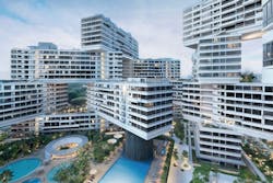 The Interlace is a 1,040-unit apartment complex consisting of 31 apartment blocks, each six stories tall and 70 meters long, sta The Interlace is a 1,040-unit apartment complex consisting of 31 apartment blocks, each six stories tall and 70 meters long, sta