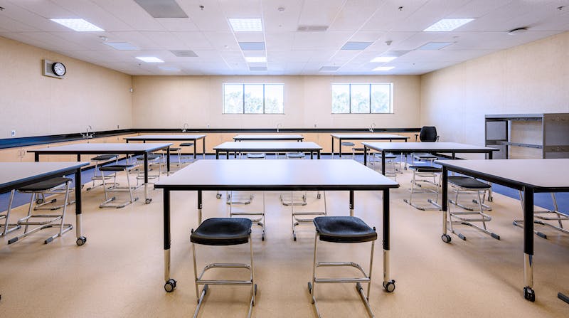 Daylit classroom at Flora Arca Mata Elementary School, Stockton, Calif. Photo: American Modular Systems