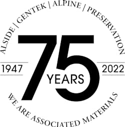 AM 75 year logo AM 75 year logo