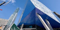 Ryerson University Student Learning Centre, Ontario, Canada Alpolic®/Fr Custom Prismatic Sep Blue Finish Ryerson University Student Learning Centre, Ontario, Canada Alpolic®/Fr Custom Prismatic Sep Blue Finish