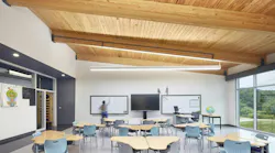 K-12 school with wooden ceiling