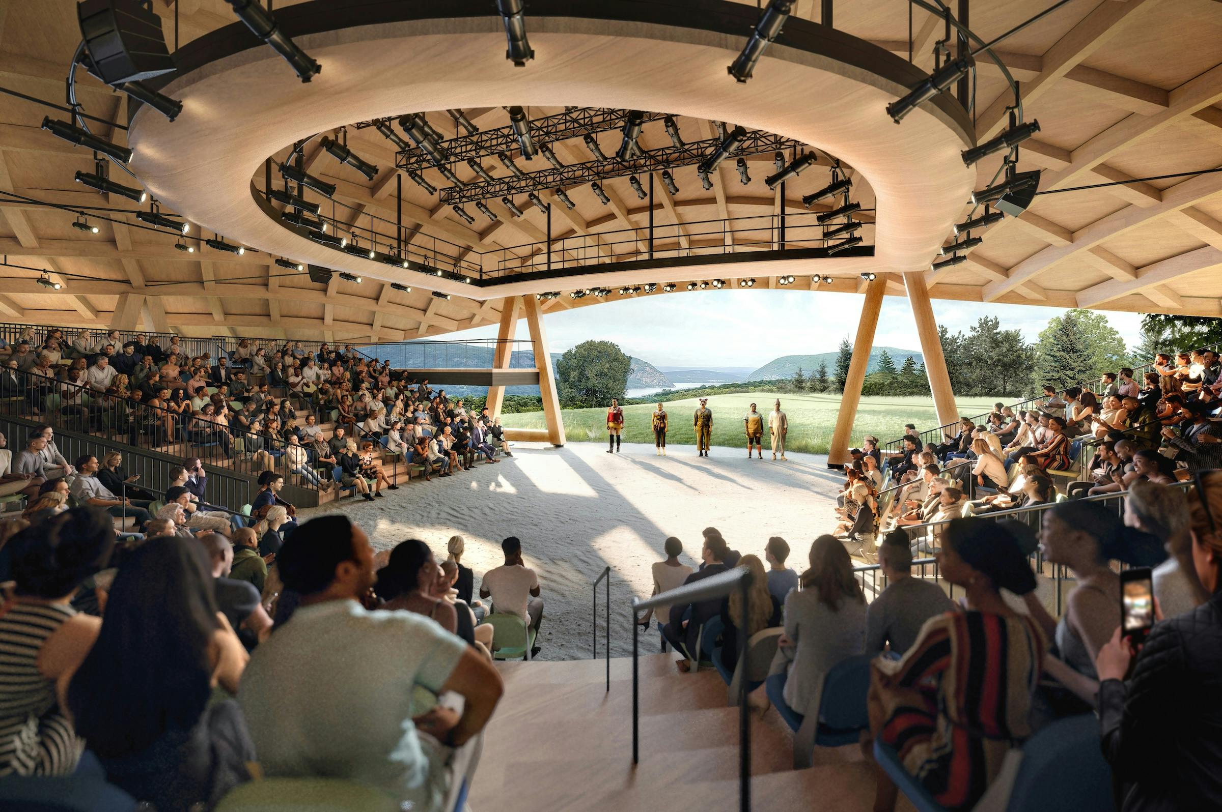 Studio Gang's performing arts center for Hudson Valley Shakespeare breaks ground. Rendering courtesy Studio Gang