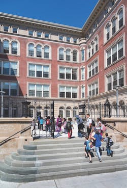 Children enter the Boys & Girls Club of Harlem Children enter the Boys & Girls Club of Harlem