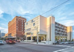The Red Brick 1913 Hotel Chisca And The Now Frosty Faced 1961 Mid Century Modern Addition The Red Brick 1913 Hotel Chisca And The Now Frosty Faced 1961 Mid Century Modern Addition