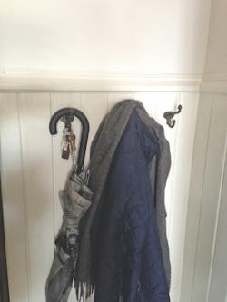 Coat hooks reclaimed from children’s cloakrooms Coat hooks reclaimed from children’s cloakrooms