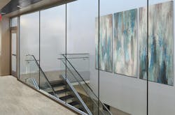 Safti First's SuperLite II-XLB in use near a stairwell Safti First's SuperLite II-XLB in use near a stairwell