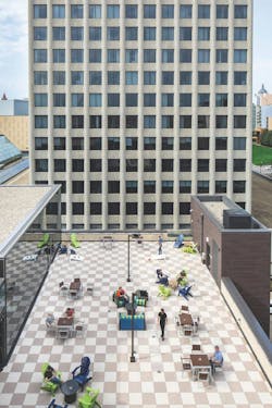 A large outdoor patio space A large outdoor patio space