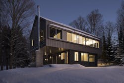 Modern Cabin Winter Night Snow 01 Modern Cabin Winter Night Snow 01