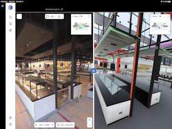 side by side view of bim model and real capture side by side view of bim model and real capture